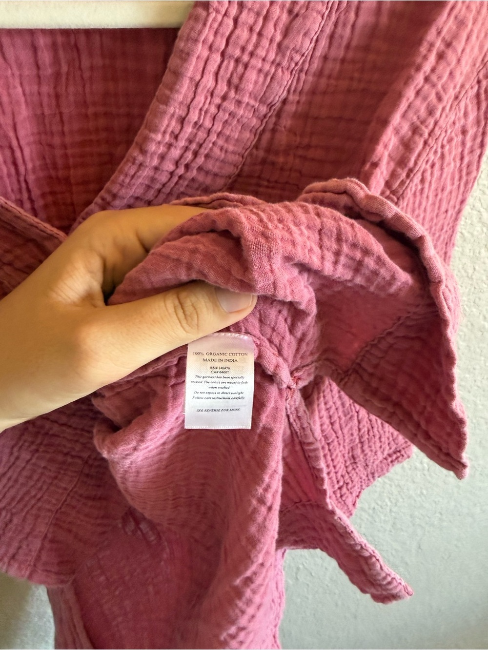 Faherty Dune Organic Cotton Gauze Popover Top Flowy Pink Coastal Summer Small - Picture 6 of 9